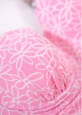 Pink swimwear,Plain Color swimwear,ROTITA Square Neck Jacquard Pink One Piece Swimdress