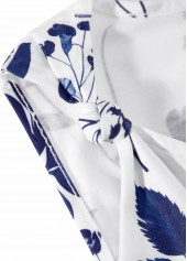 White tops,Plants tops,ROTITA Leaf Print White V Neck Sleeveless Tank Top