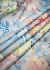 Light Blue tops,Floral tops,Plants tops,ROTITA Patchwork Floral Print Light Blue V Neck Tank Top