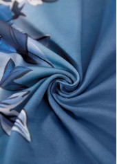 White tops,Floral tops,Plants tops,ROTITA Cut Out Floral Print White Round Neck T Shirt