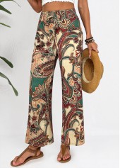 Light Camel bottoms,Tribal bottoms,Soft Tribal Print Light Camel Wide Leg Pants