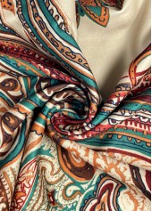 Light Camel bottoms,Tribal bottoms,Soft Tribal Print Light Camel Wide Leg Pants