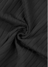 Black swimwear,Floral swimwear,Plants swimwear,ROTITA Contrast Binding Black Floral Print Mid Waisted Tankini Set