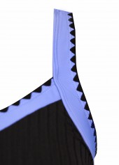 Black swimwear,Floral swimwear,Plants swimwear,ROTITA Contrast Binding Black Floral Print Mid Waisted Tankini Set