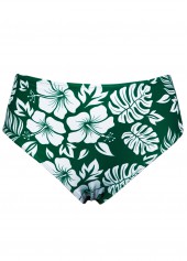 Blackish Green swimwear,Floral swimwear,Plants swimwear,ROTITA Criss Cross Blackish Green Floral Print Tankini Set