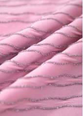 Light Pink swimwear,Contrast Color swimwear,ROTITA Jacquard Light Pink Mid Waisted Tankini Set