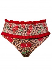 Red swimwear,Leopard swimwear,Animal Print swimwear,ROTITA Two Piece Red Leopard Mid Waisted Tankini Set