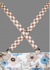 Light Coffee swimwear,Floral swimwear,Plants swimwear,ROTITA Ruched Light Coffee Floral Print Mid Waisted Tankini Set