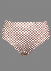 Light Coffee swimwear,Floral swimwear,Plants swimwear,ROTITA Ruched Light Coffee Floral Print Mid Waisted Tankini Set