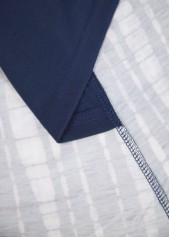 Navy tops,Tie Dye tops,ROTITA Patchwork Tie Dye Print Navy Fake Two Piece Twinset