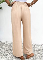Light Coffee bottoms,Plain Color bottoms,Light Coffee Wide Leg Elastic Waist High Waisted Pants