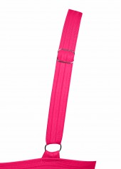 Hot Pink swimwear,Floral swimwear,Plants swimwear,ROTITA Contrast Binding Hot Pink Floral Print Tankini Set