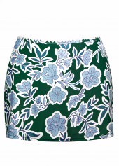 Blackish Green swimwear,Floral swimwear,Plants swimwear,ROTITA Blackish Green Floral Print Mid Waisted Tankini Set