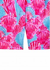 Hot Pink swimwear,Animal Print swimwear,ROTITA Hot Pink Marine Life Print Mid Waisted Tankini Set