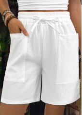 short blanc taille haute élastique