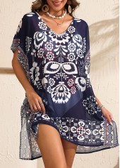 Navy swimwear,Tribal swimwear,Navy Tribal Print Lightweight Cover Up