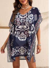 Navy Tribal Print Lightweight Cover Up