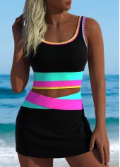 Rotita – Schwarzes Patchwork-Bikini-Set mit hoher Taille