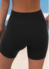 Rotita – Schwarze Badeshorts mit hohem Bund und Schlitz