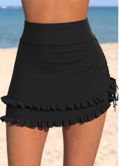 Rotita – Schwarzer Baderock mit Rüschen und hoher Taille