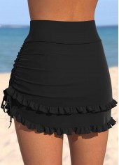 Rotita – Schwarzer Baderock mit Rüschen und hoher Taille