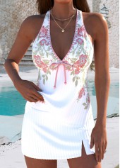 Rotita – Tankini-Set mit mittelhohem Bund und zufälligem Blumenmuster in Rosa