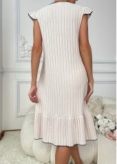 Beige loungewear,Plain Color loungewear,Beige Round Neck Short Sleeve Nightdress