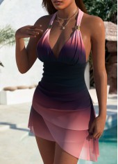 Multi Color swimwear,Ombre swimwear,ROTITA Multi Color Ombre Tankini Top