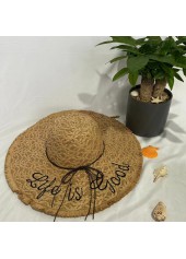 chapeau à visière camel foncé à imprimé lettre