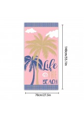 Light Pink accessories,Plants accessories,Tropical Plants Print Light Pink Beach Blanket