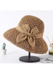 Bowknot Design Dark Camel Visor Hat