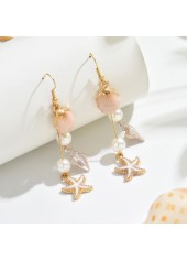 Dusty Pink jewelry,Animal Print jewelry,Shell Dusty Pink Pearl Alloy Earrings