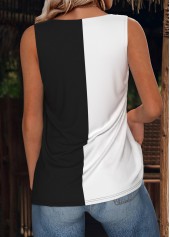 Black tops,Animal Print tops,ROTITA Animal Print Black Scoop Neck Sleeveless Tank Top