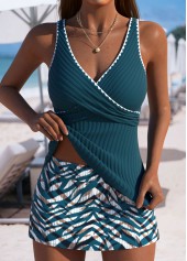 Rotita – Tankini-Set mit mittelhohem Bund und Pfauenblau mit Animalprint