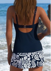 Navy swimwear,Paisley swimwear,ROTITA Navy Paisley Print Mid Waisted Tankini Set