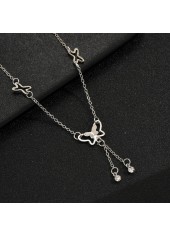 Silver jewelry,Silver Color Butterfly Iron Detail Anklet