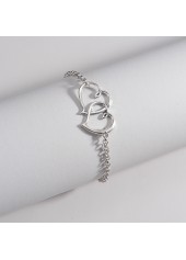 Silver jewelry,Silver Color Heart Alloy Detail Anklet