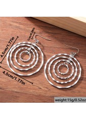 Silver jewelry,Silver Color Round Alloy Detail Earrings