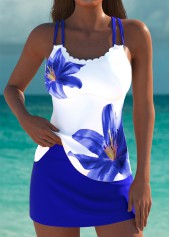 ensemble tankini taille moyenne à imprimé floral bleu royal rotita