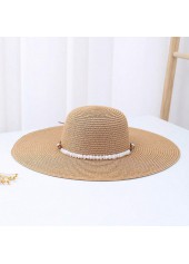 Light Camel accessories,Plain Color accessories,Light Camel Color Pearl Detail Visor Hat