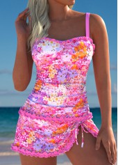 ensemble tankini taille moyenne à imprimé floral rose rotita