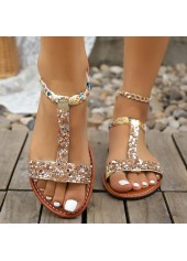 Golden shoes,Contrast Color shoes,Golden Rubber Falt Peep Toe Sandals