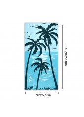 Sky Blue accessories,Plants accessories,Tropical Plants Print Sky Blue Beach Blanket