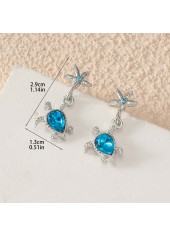 Neon Blue jewelry,Animal Print jewelry,Turtle Neon Blue Starfish Alloy Earrings