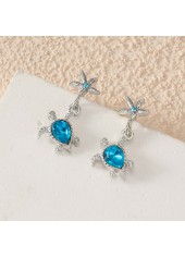 Neon Blue jewelry,Animal Print jewelry,Turtle Neon Blue Starfish Alloy Earrings