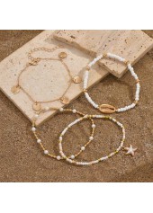 Golden jewelry,Golden Color Shell Alloy Detail Anklets