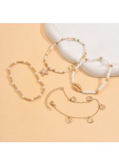 Golden jewelry,Golden Color Shell Alloy Detail Anklets