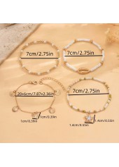 Golden jewelry,Golden Color Shell Alloy Detail Anklets