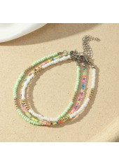 Light Green jewelry,Other jewelry,Light Green Seed Beads Anklet Set