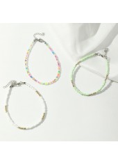 Light Green jewelry,Other jewelry,Light Green Seed Beads Anklet Set
